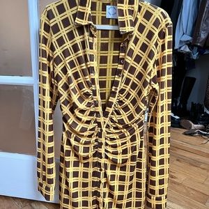 With Jeán brand- Yellow/ Brown Checkered Dress